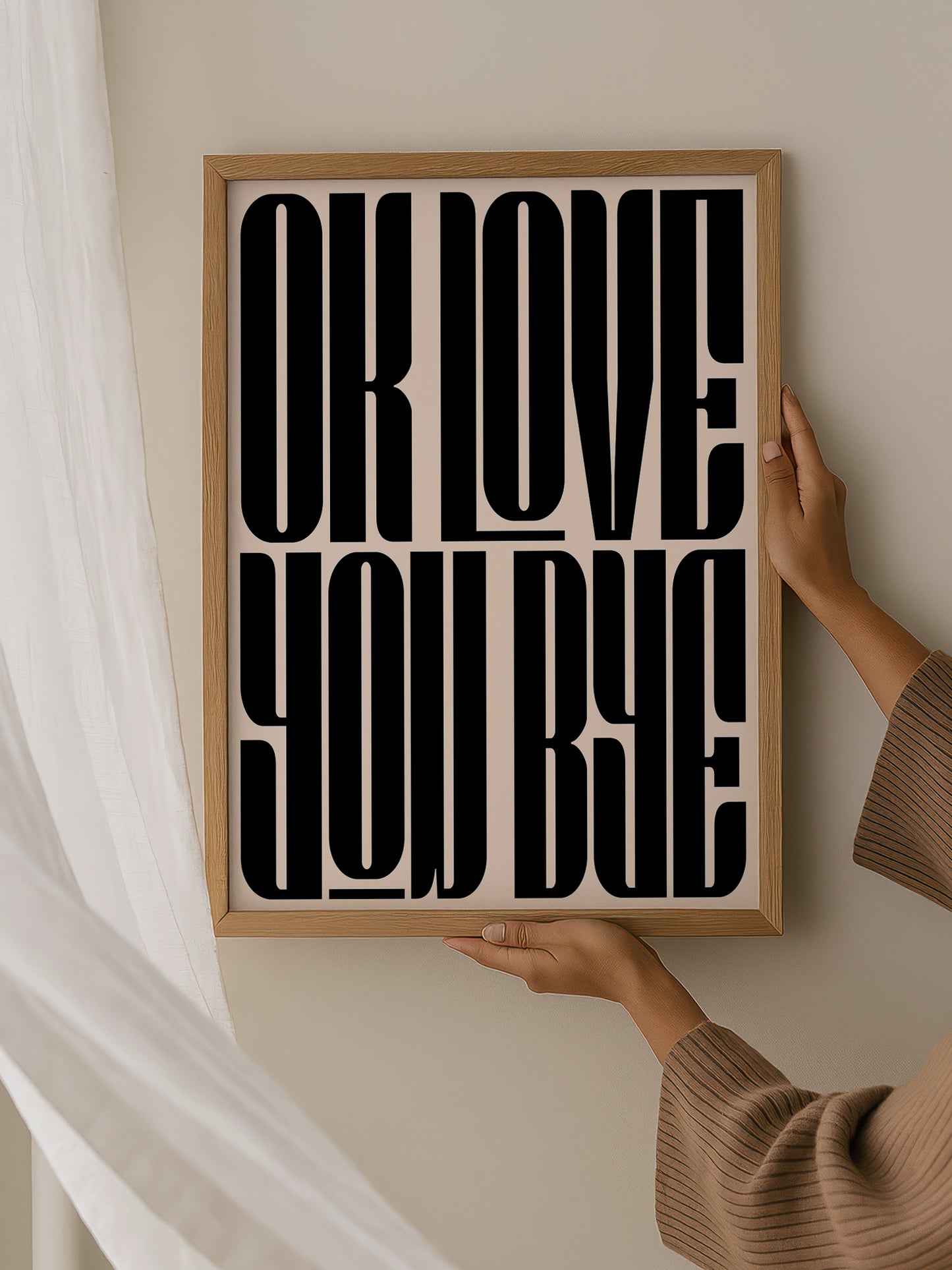 Ok Love You Bye, Modern Typography Wall Art | Framed Option
