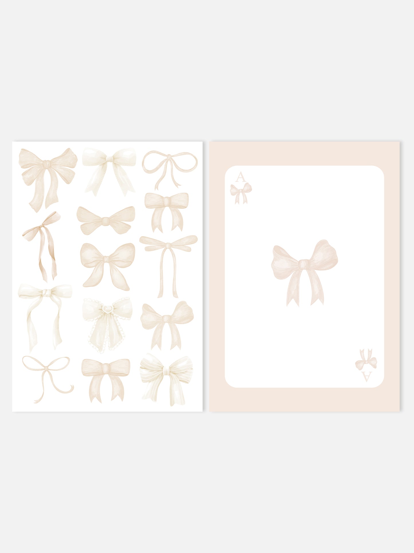 Beige Coquette Bows Set | Digital Download