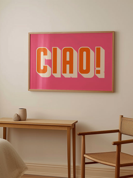 Pink Ciao Typography Poster
